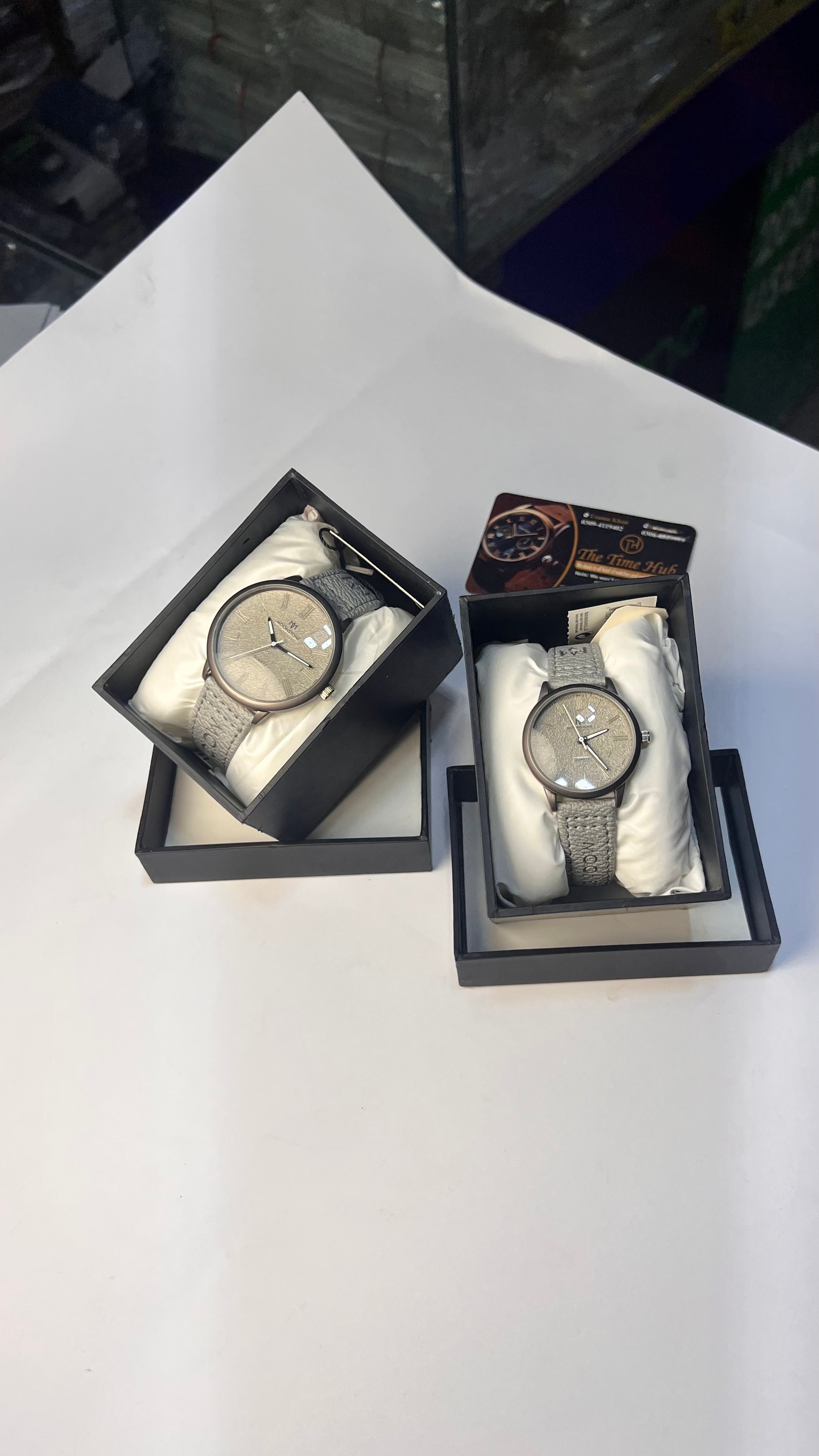 Moonstone Couple Watch Set – Timeless Elegance for Him & Her