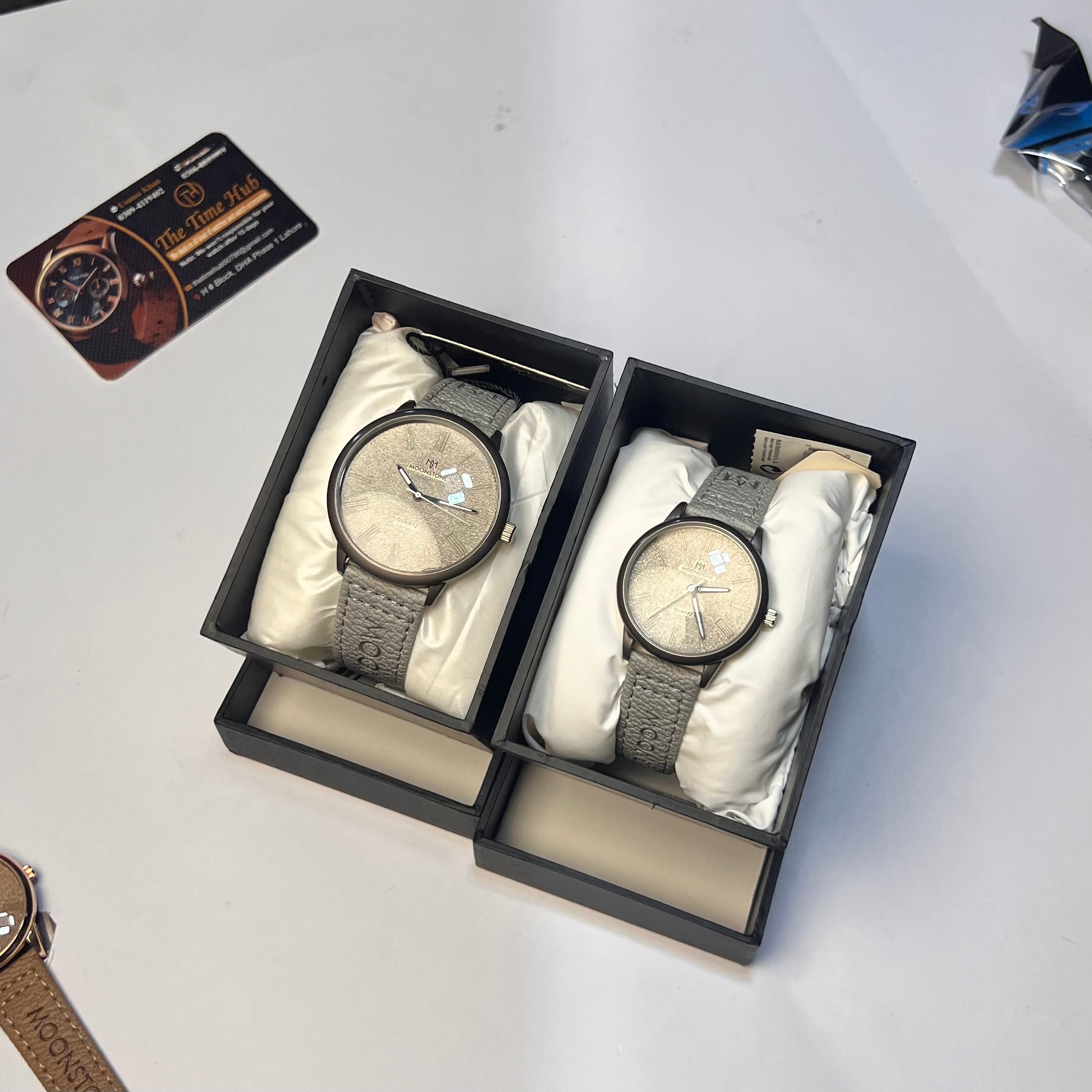 Moonstone Couple Watch Set – Timeless Elegance for Him & Her